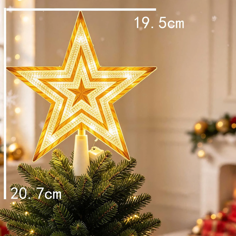 Beleuchteter Weihnachtsbaum-Spitzenstern aus PVC