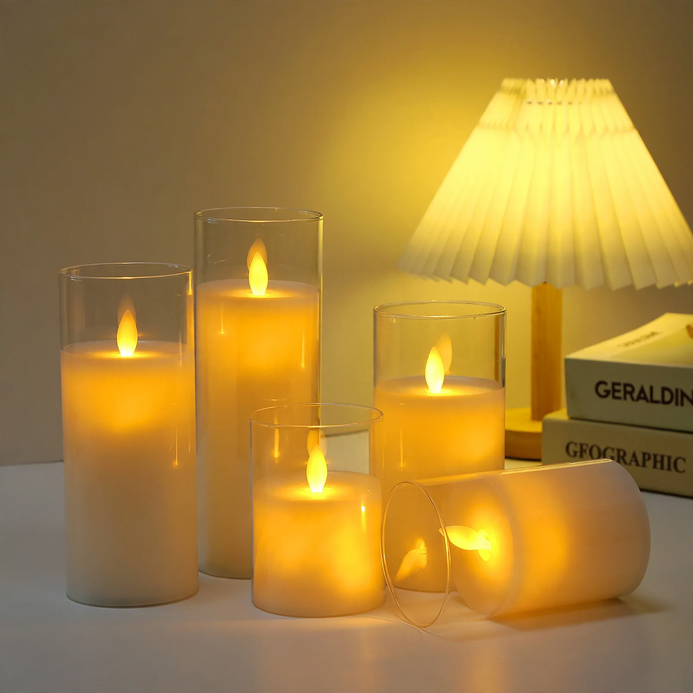 Elektronische LED-Kerze im Glasgehäuse