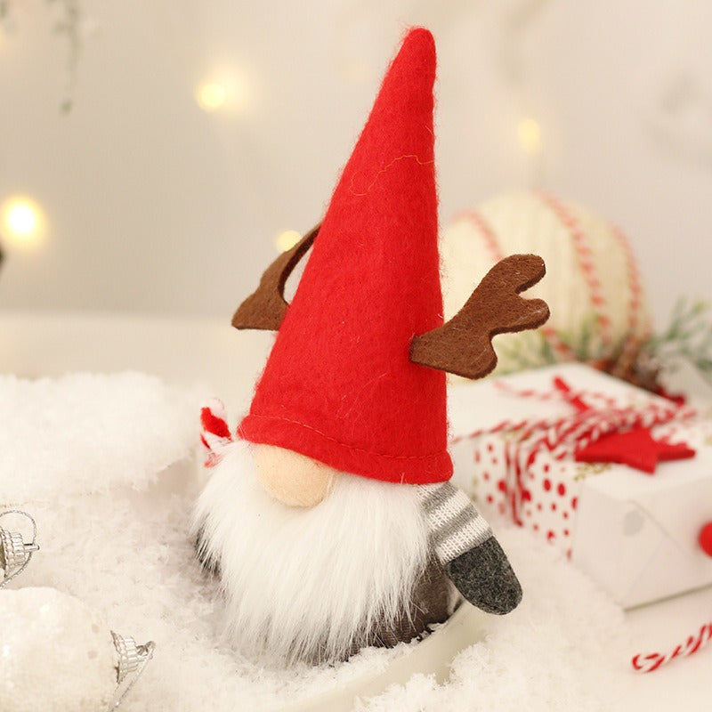 Weihnachts-Wichtelfigur mit Stern und Geweih, 18x7 cm