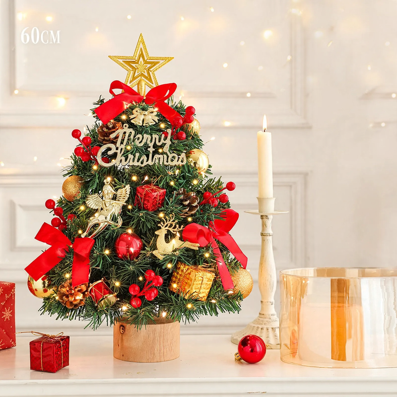 Dekorativer Tisch-Weihnachtsbaum mit Holzständer