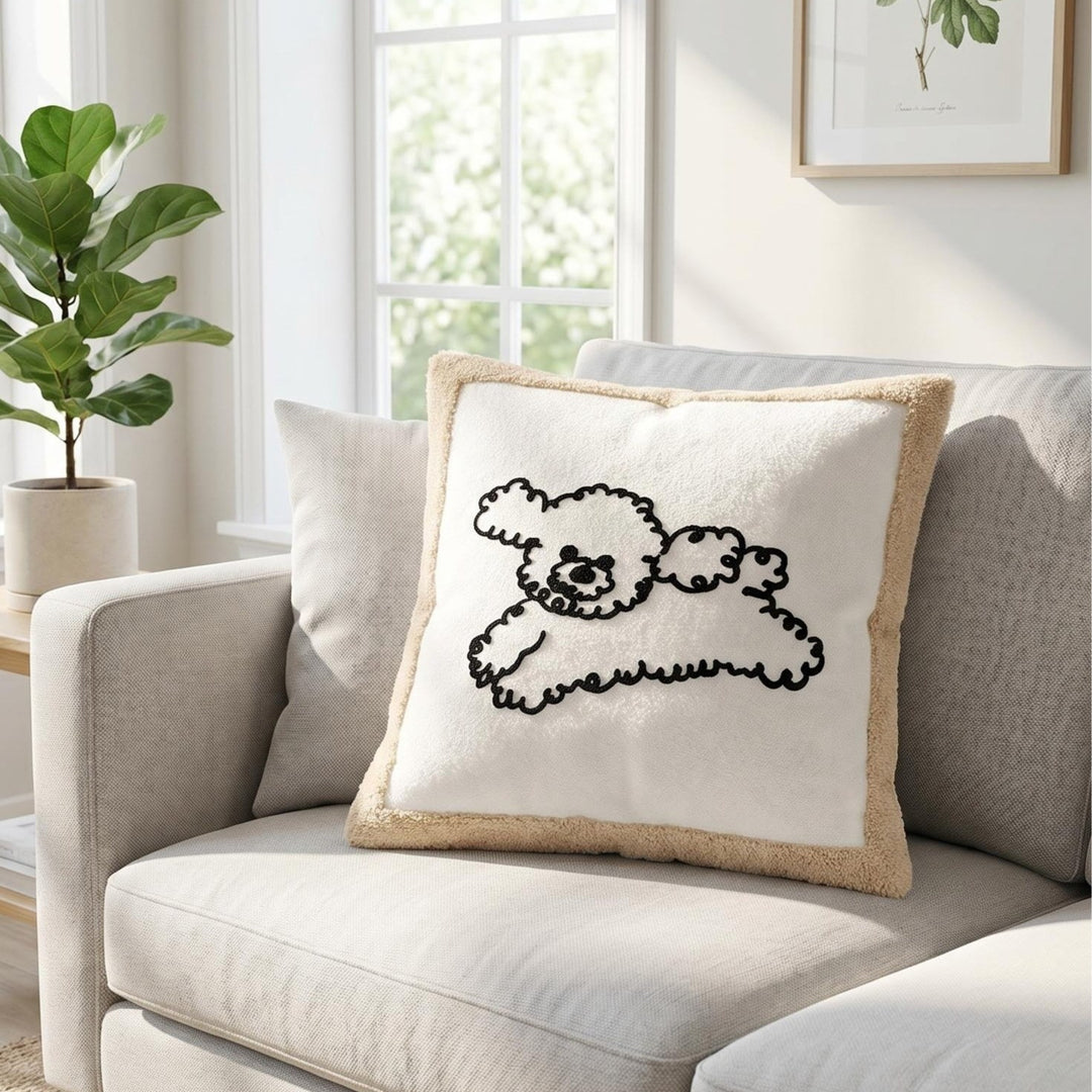 Lendenkissen mit Tiermotiven, Polyester, mit Quasten