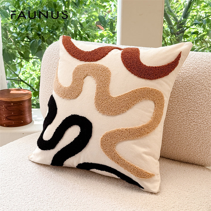 Tufting-Kissenhülle, abstrakte Muster, 45×45 cm