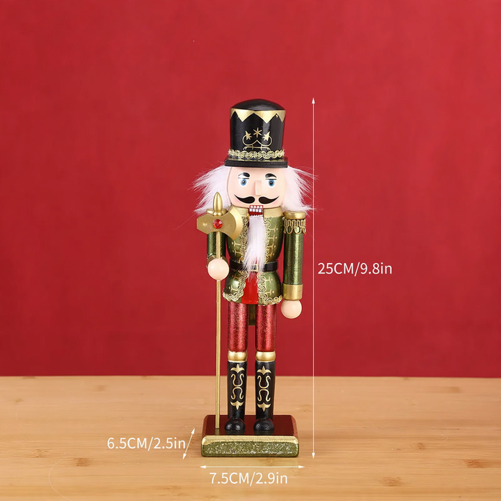 Bemalter Nussknacker-Soldat aus Holz, 25 cm, als Dekofigur