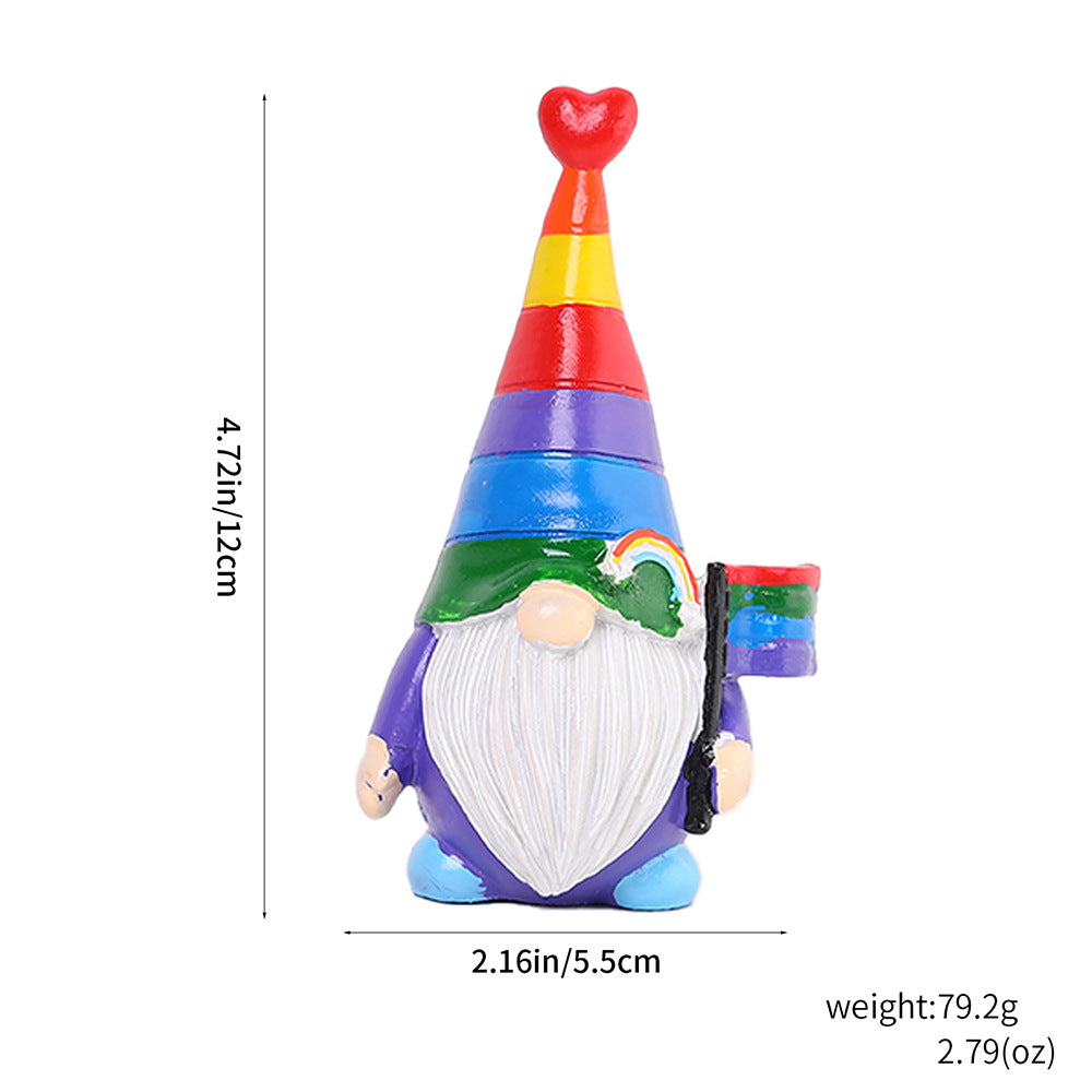 Regenbogen-Wichtel aus Kunstharz