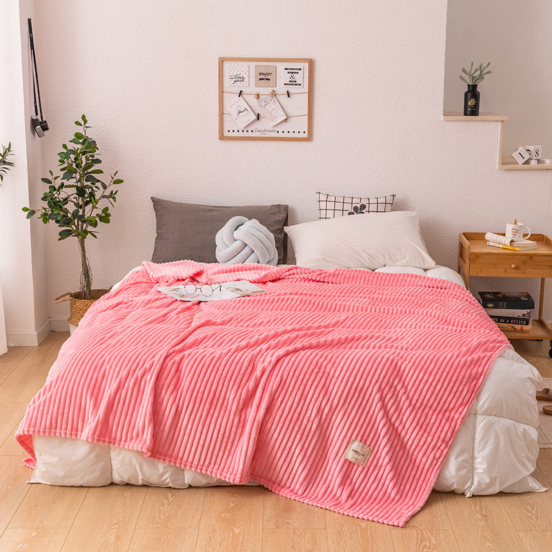 Korallenfleece-Decke in Einfarbig