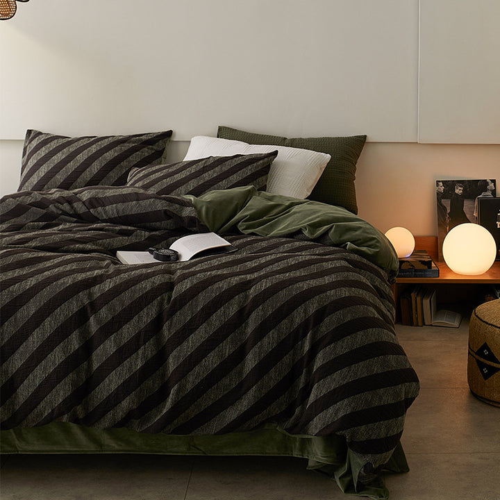 Milchfaser-Fleece Bettwäsche-Set, geometrisches Design