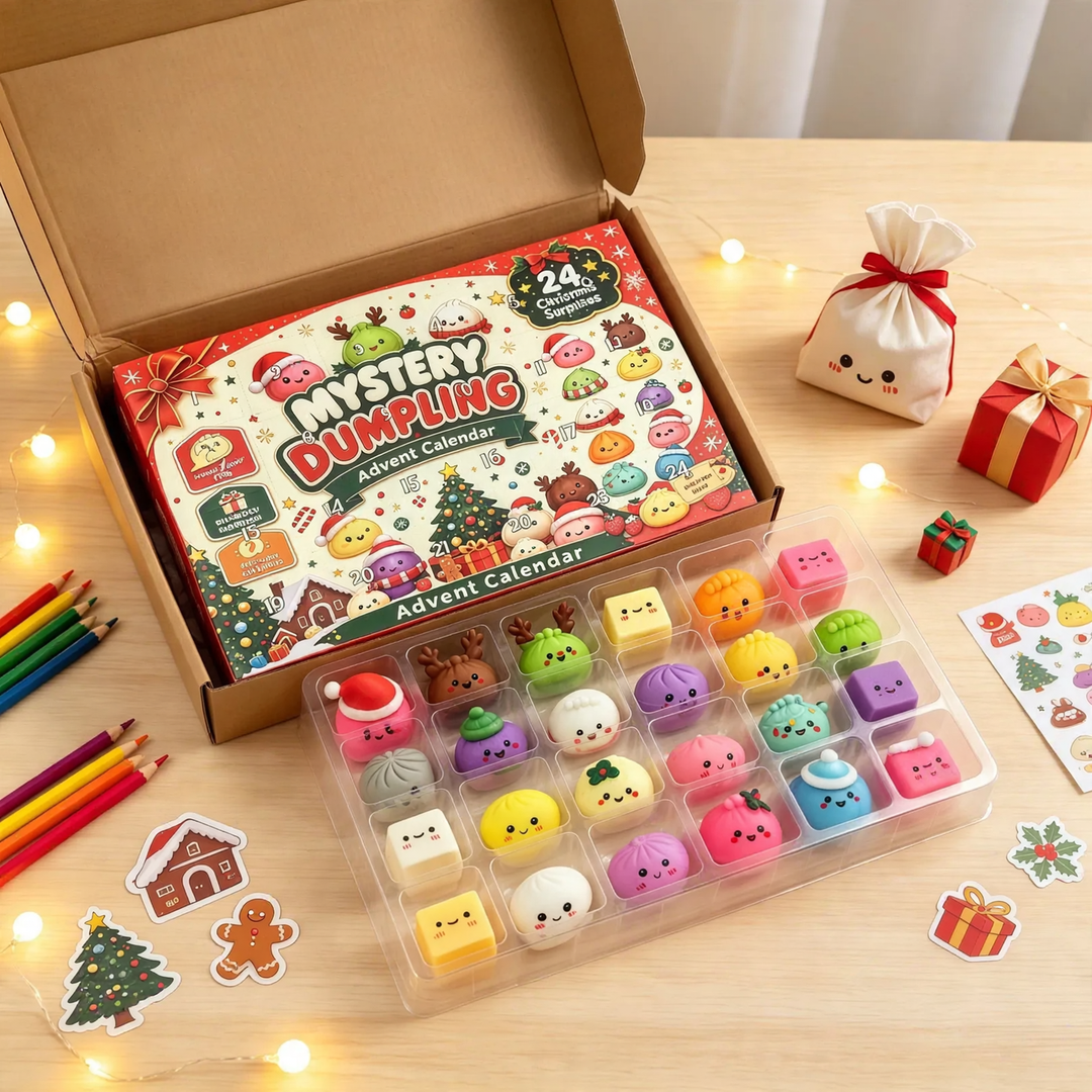 Weihnachts-Adventskalender mit 24 Überraschungs-Quetschfiguren
