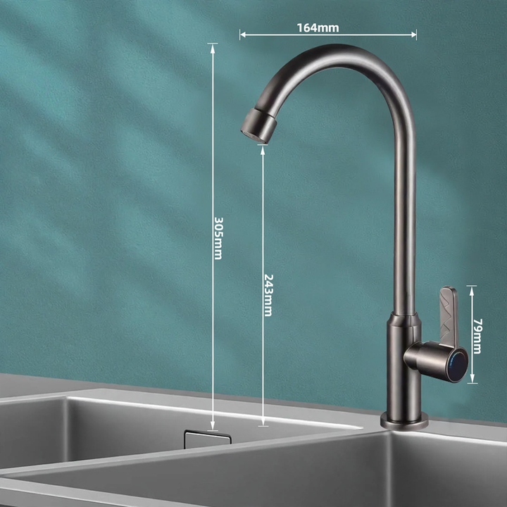 Edelstahl-Wasserhahn für Küche, Misch- oder Kaltwasser