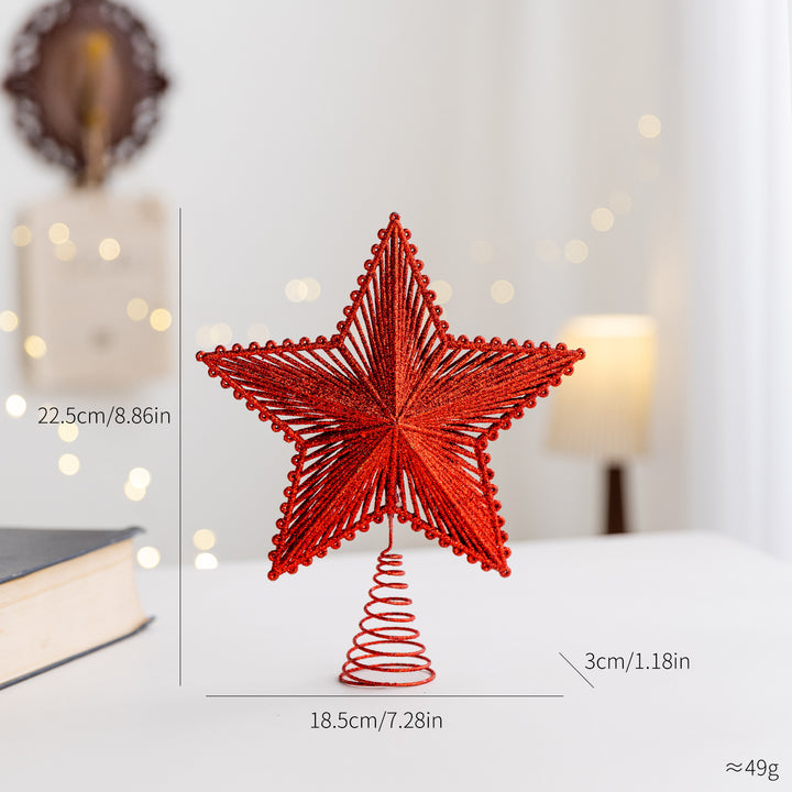 Weihnachtsbaum-Spitze Stern, Kunststoff mit Glitzer
