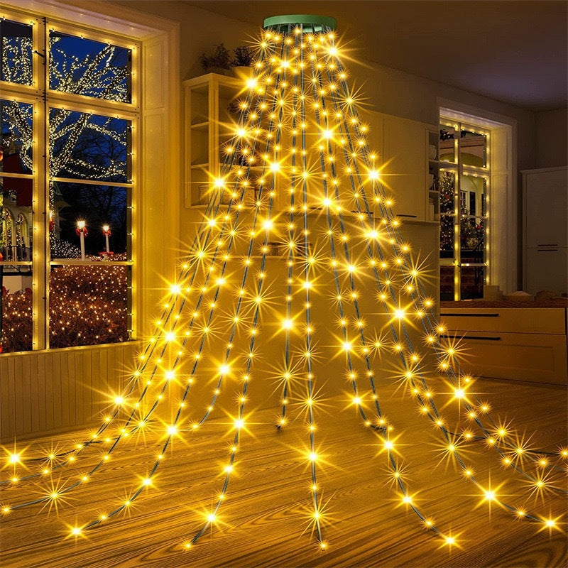 LED-Weihnachtsbaum-Lichterkette mit Sternaufsatz
