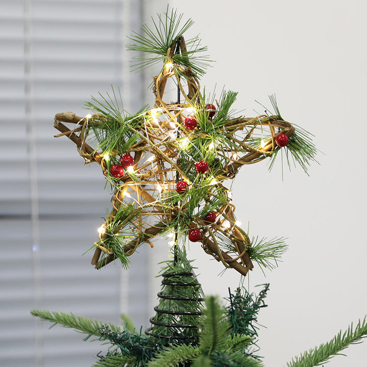 Weihnachtsbaum-Spitzenstern aus Rattan