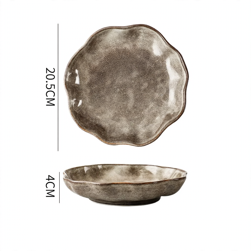 Vintage-Geschirrset aus Keramik, rustikales Design