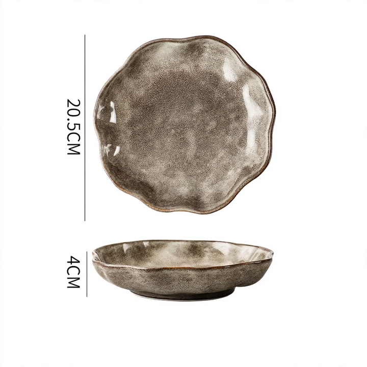 Vintage-Geschirrset aus Keramik, rustikales Design