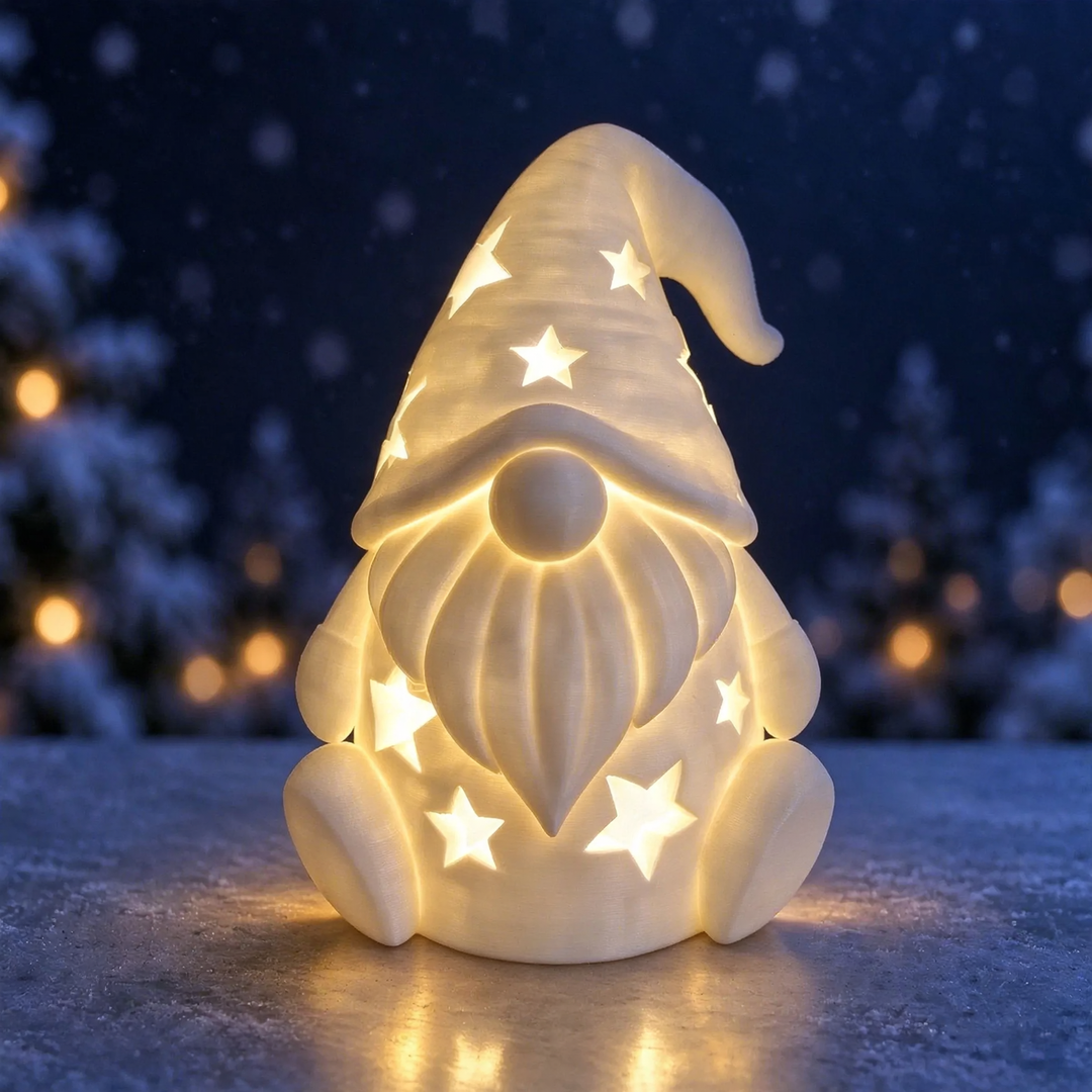 Weihnachts-Wichtel aus Harz mit Sternenmuster für LED-Teelichter