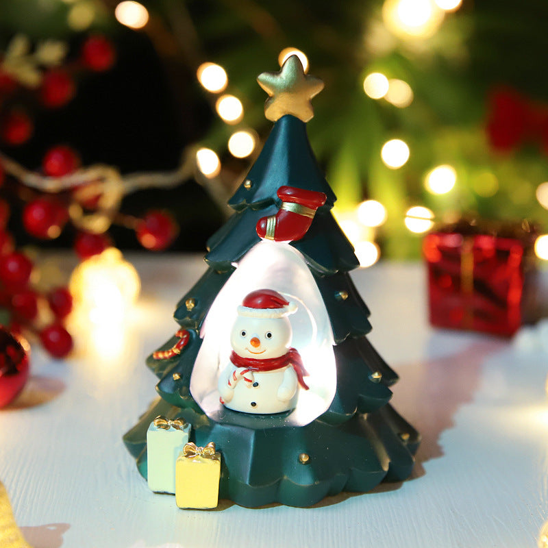 Weihnachtliches Glaskugel-Nachtlicht mit Sternenlicht