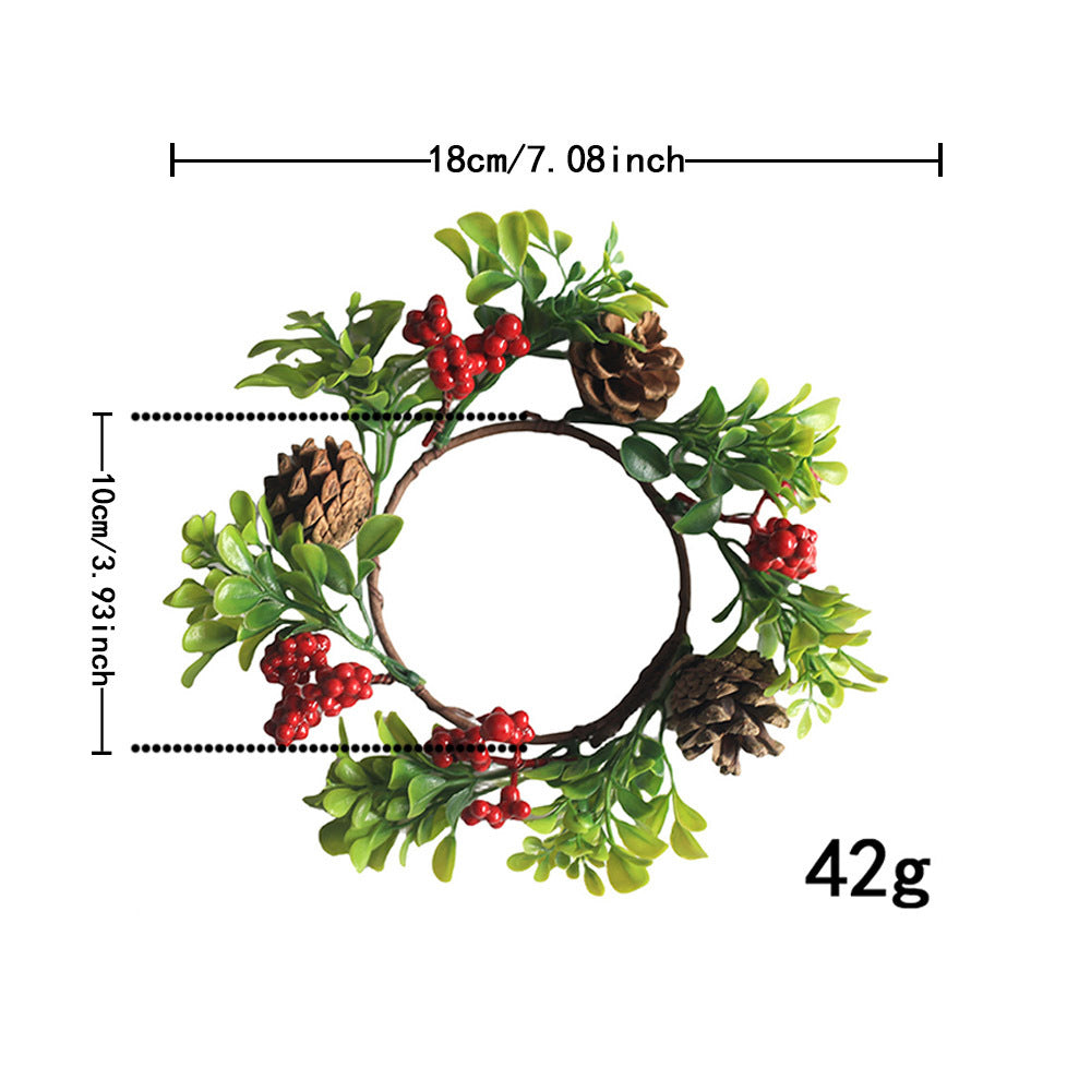 Weihnachtlicher Kerzenkranz mit Tannenzapfen, 18 cm
