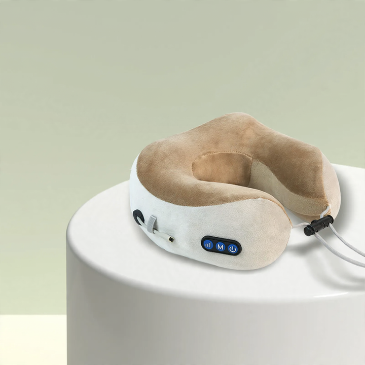 U-förmiges Nackenmassagekissen mit mechanischer Massage
