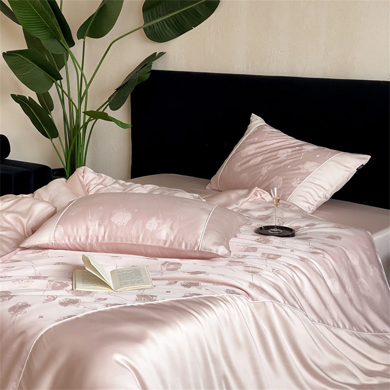 Tencel-Bettwäsche-Set, 4-teilig, kühlend und elegant