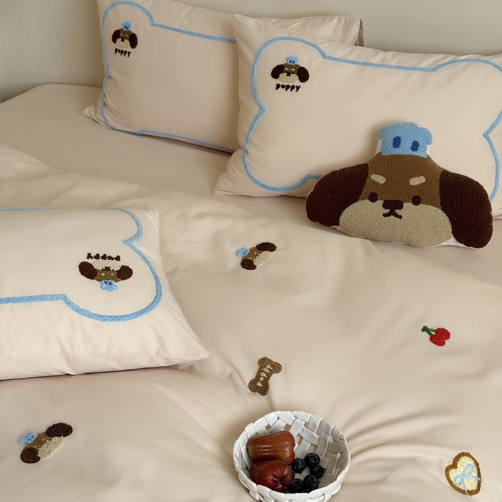 Baumwoll-Bettwäsche-Set mit Cartoon-Motiv, 4-teilig