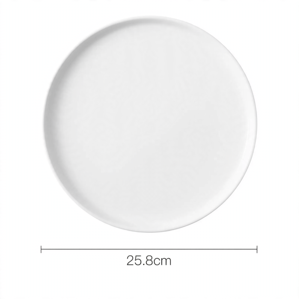 Runder Kunststofftablett, Creme und Schwarz