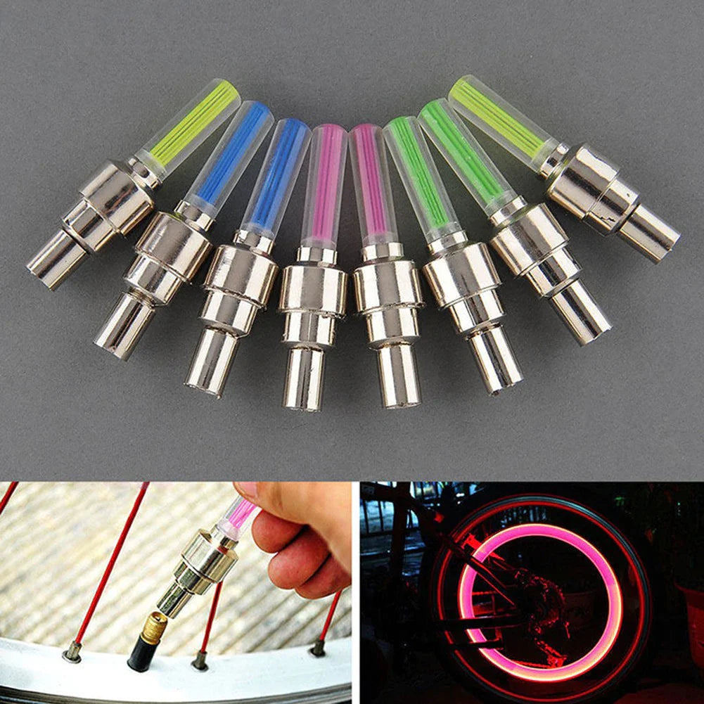 2 Stück Auto Rad LED Licht, Motorrad Reifen Ventilkappe Karnz
