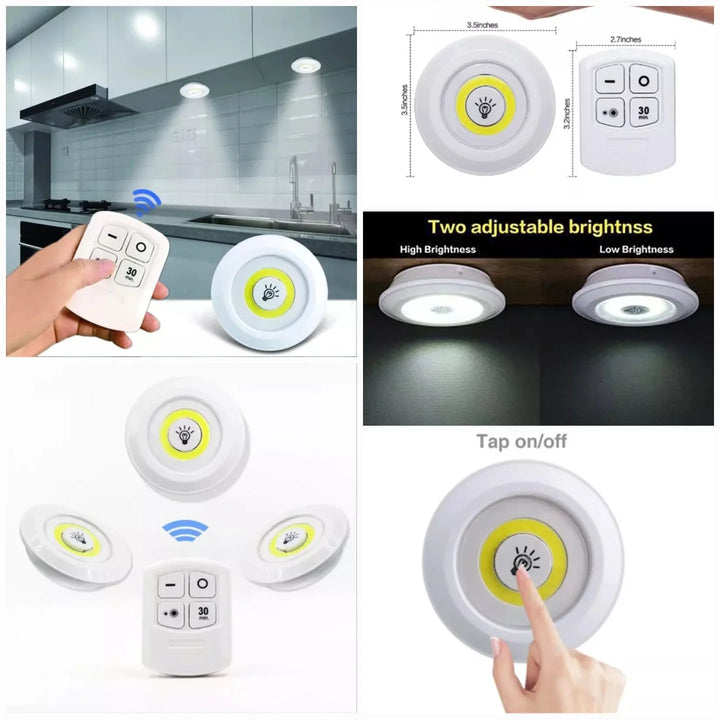 3 Stück Kabellose LED Lichter Schranklichter mit Fernbedienung Karnz