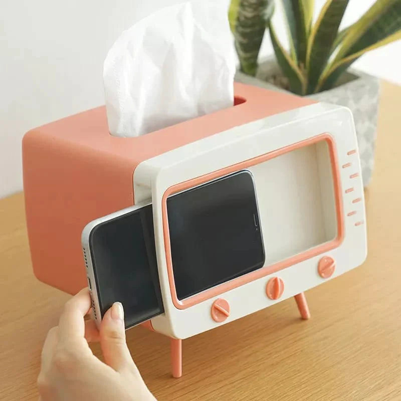 Kreativer TV-Gewebe-Box-Halter mit Telefonhalter Karnz