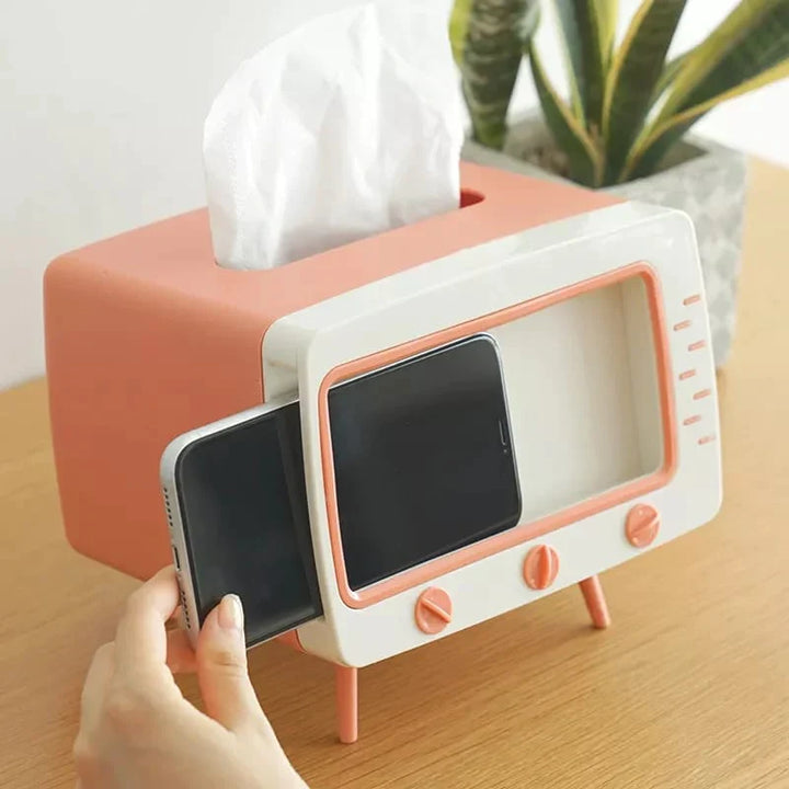 Kreativer TV-Gewebe-Box-Halter mit Telefonhalter Karnz