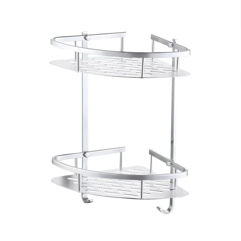 2-lagige Aluminium-Stahl-Eck-Badezimmerregal Karnz
