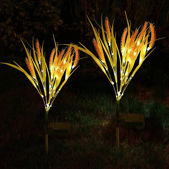 2-teiliges Set solarbetriebene Weizenährenlichter Karnz