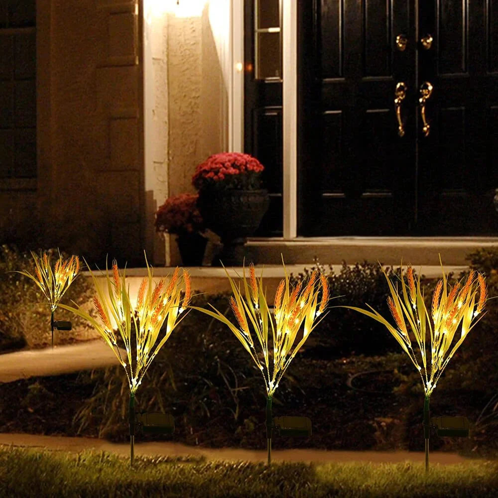 2-teiliges Set solarbetriebene Weizenährenlichter Karnz