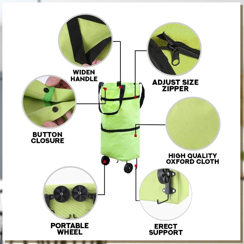 2-in-1-Einkaufstasche mit Rollen – CarryFlex
