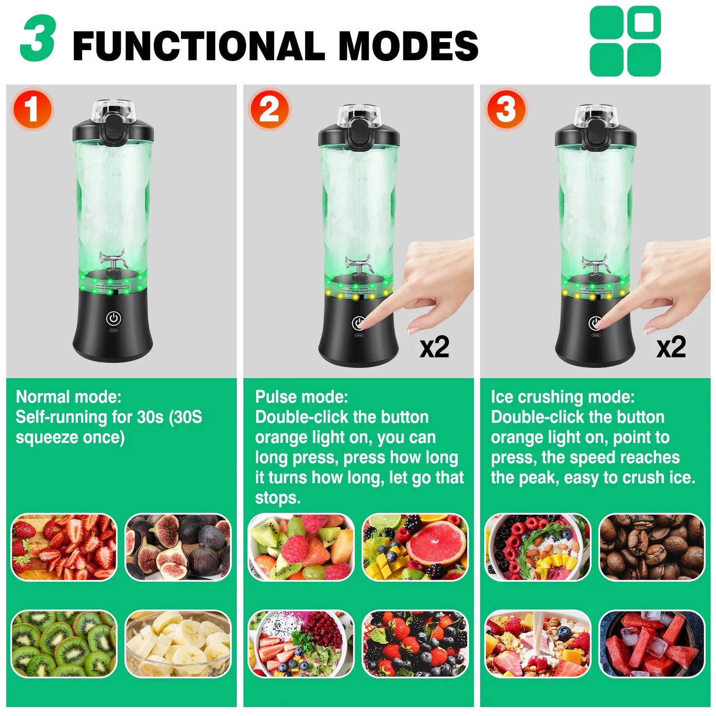 2 in 1 Tragbarer Mixer Elektrischer Entsafter und Smoothie Mixer Mini Mixer | Karnz