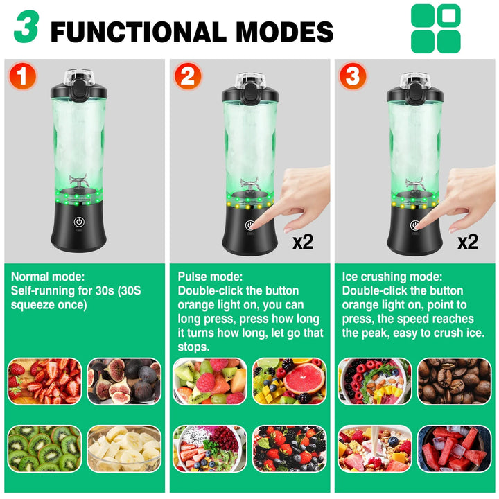 2 in 1 Tragbarer Mixer Elektrischer Entsafter und Smoothie Mixer Mini Mixer | Karnz