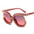 Damen Glamouröse Cat-Eye-Sonnenbrille mit funkelndem Kristallbesatz Karnz