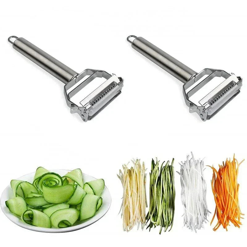 DuoSchaaf | Doppelter Gemüseschäler aus Edelstahl mit Julienne-Funktion | Karnz