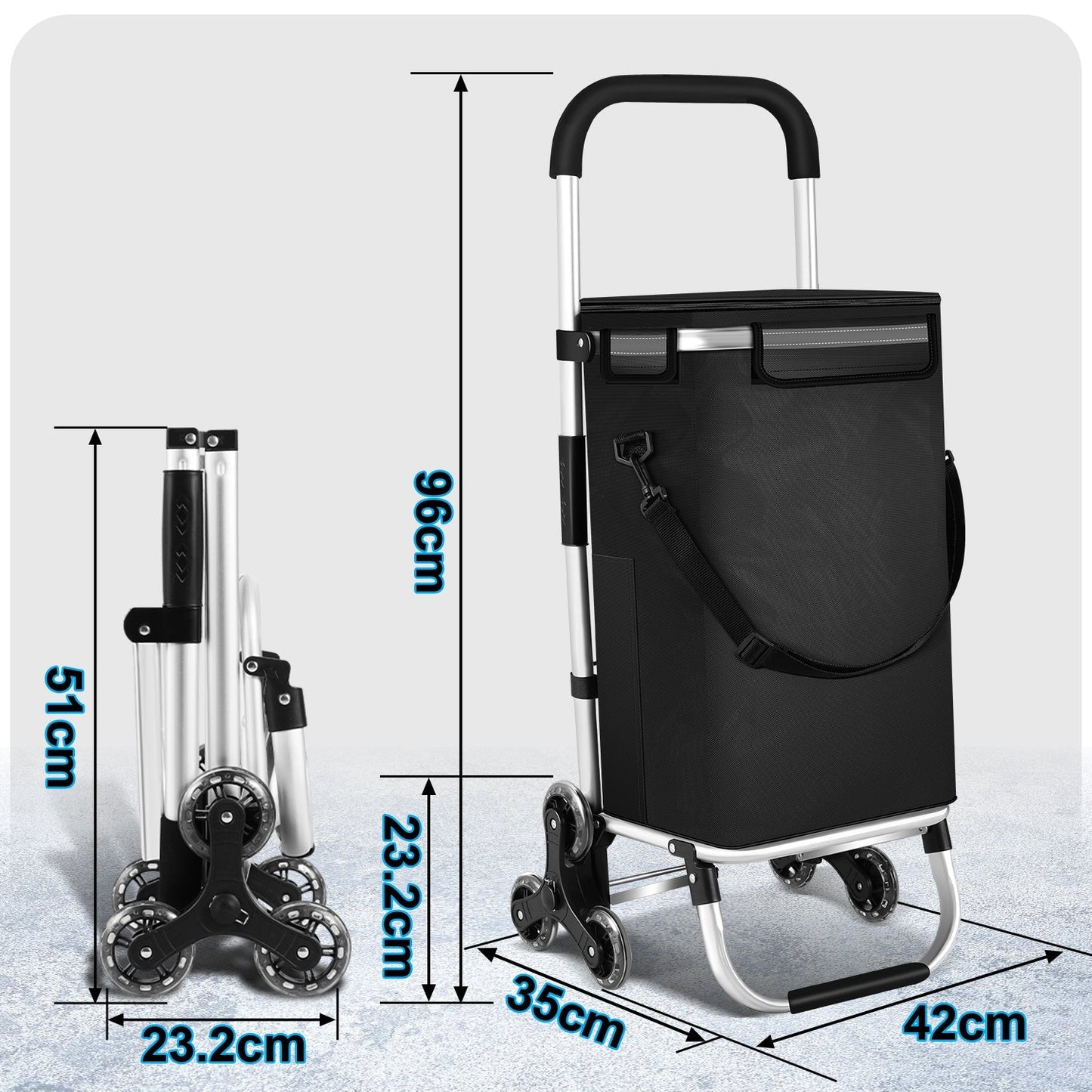 Einkaufstrolley Einkaufsroller Klappbar 40L | Karnz