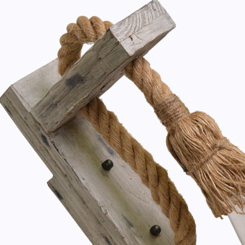 L-Arm Holz Wandlampe Industrie 1 Kopf Flur Wandbeleuchtung Ideen mit Seildeck in Grau | Karnz