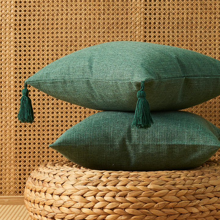 Artisan Texturiertes Wurfkissen mit Quasten
