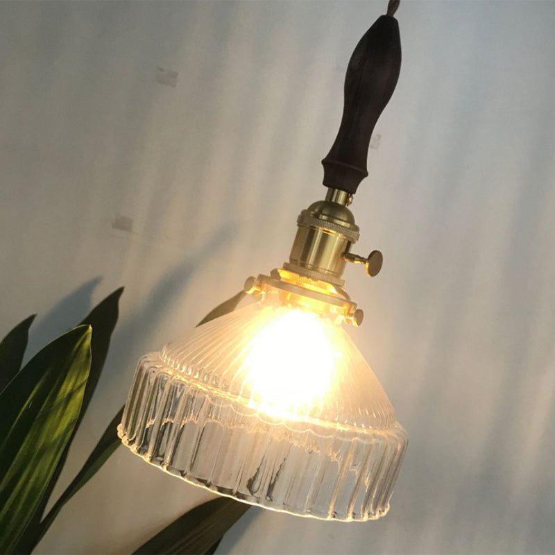 Rustikale Pendelleuchte mit gewelltem Glas - Industriedesign | Karnz