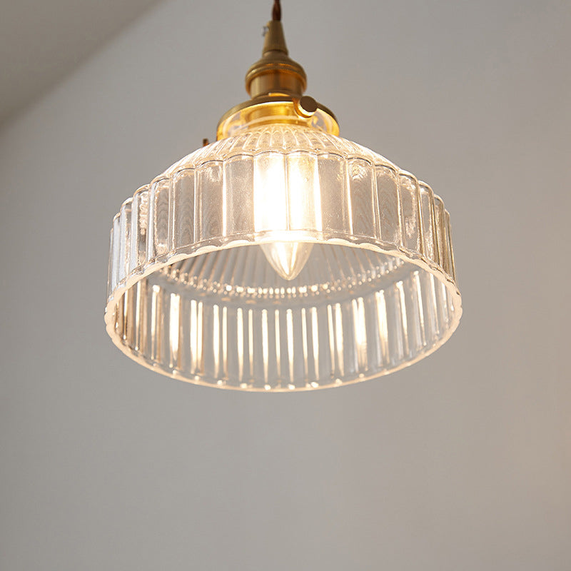 Rustikale Pendelleuchte mit gewelltem Glas - Industriedesign | Karnz