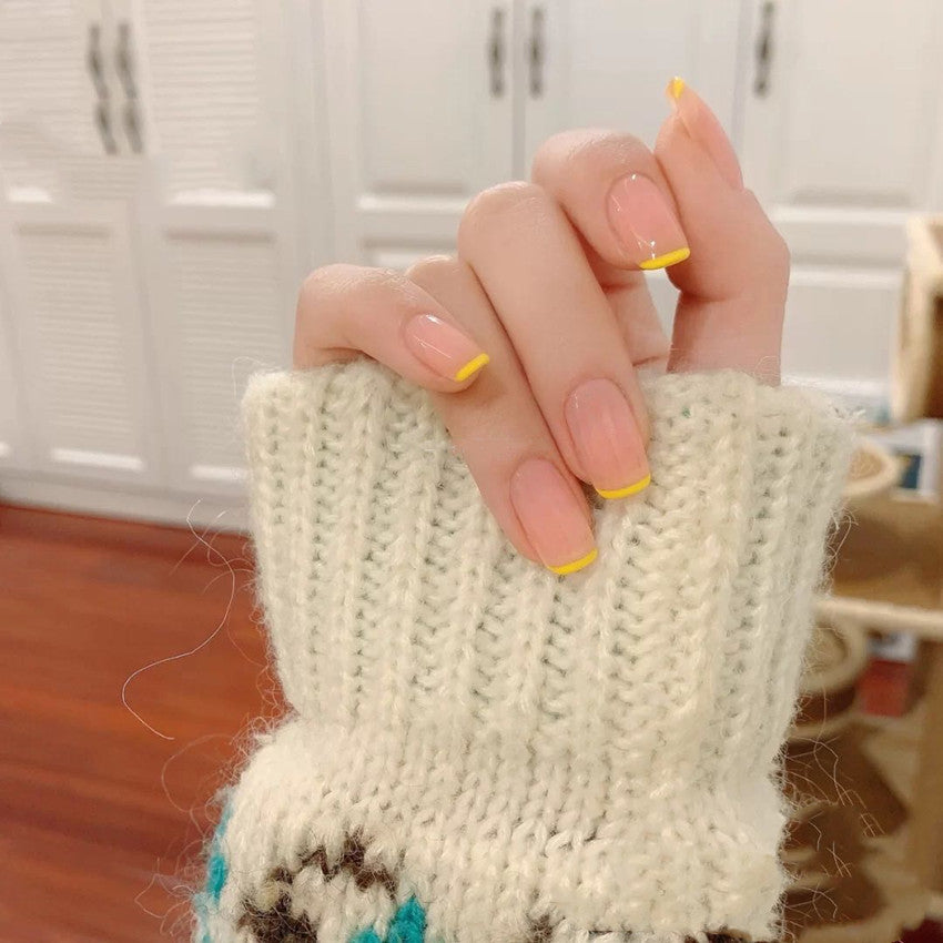 Glänzendes French Tip Press-On Nagelset