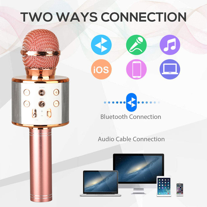Karnz | Wiederaufladbares kabelloses Bluetooth Karaoke-Mikrofon