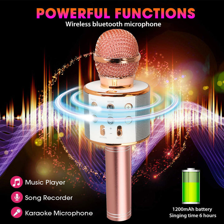 Karnz | Wiederaufladbares kabelloses Bluetooth Karaoke-Mikrofon