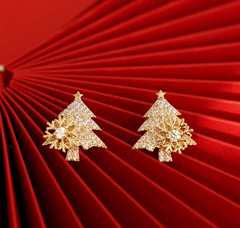 Rotierende Weihnachtsbaum Ohrringe | Karnz