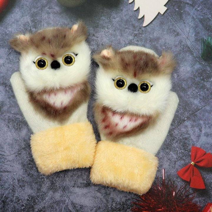 2022 neue Cartoon Plüsch gestrickte Handschuhe🌈 | Karnz