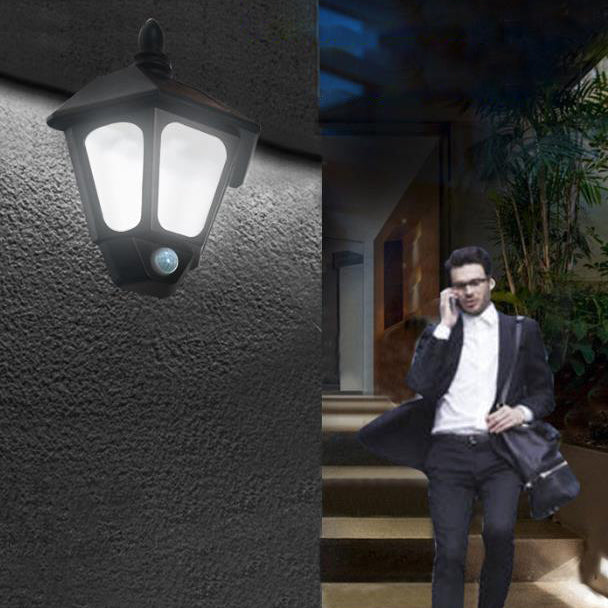 Moderner Minimalistischer Solar-Außenwasserfester Induktions-Zweifarbige Beleuchtung LED Außen-Garten-Wand-Sconce Lampe | Karnz