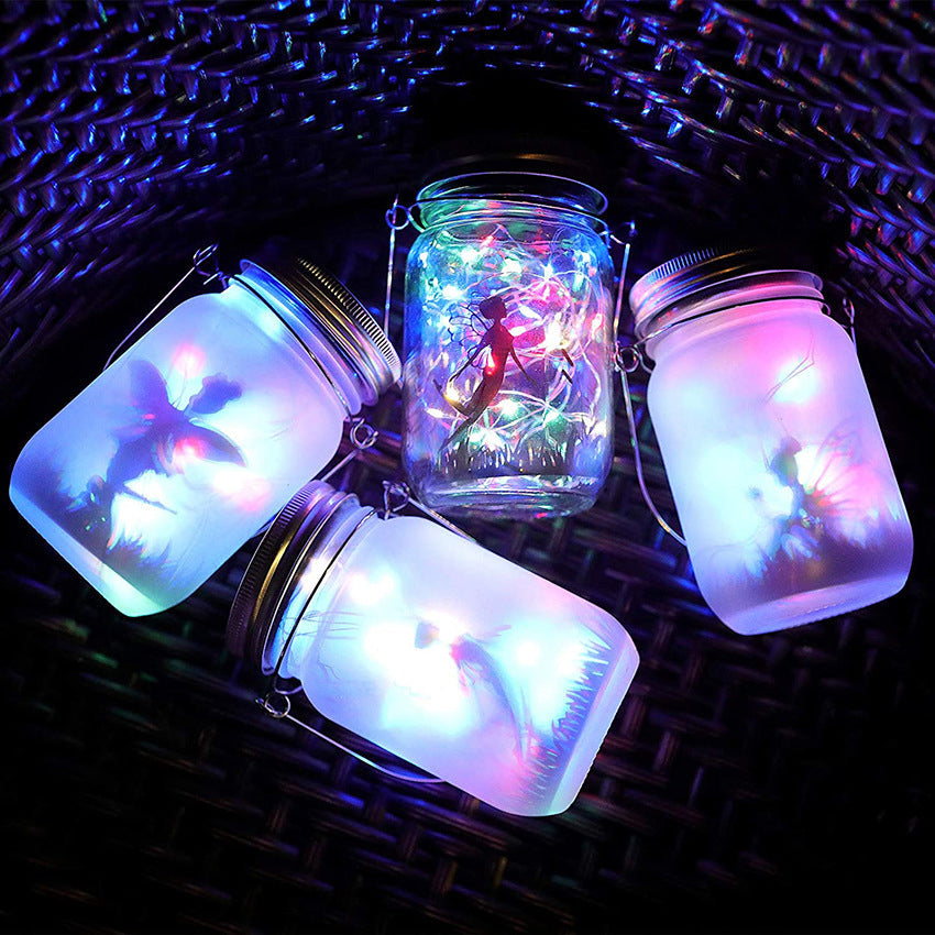 Solar Kreatives Feen-LED-Außenlicht aus mattiertem Glas