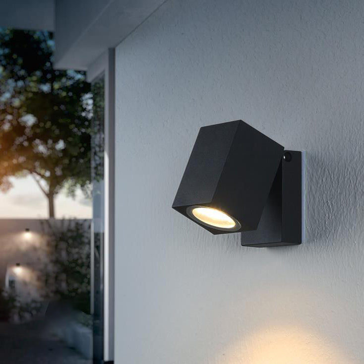 Modernes Outdoor-Wasserdichtes Quadrat-Spotlight Einstellbarer Winkel LED Garten Wand Sconce Lampe | Karnz