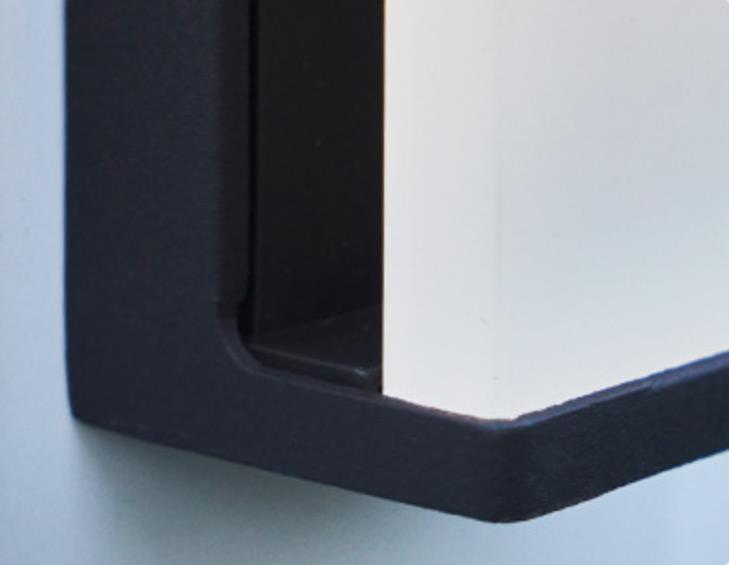 Solar Square LED-Wandleuchte für den Außenbereich, wasserdicht, aus mattiertem Glas